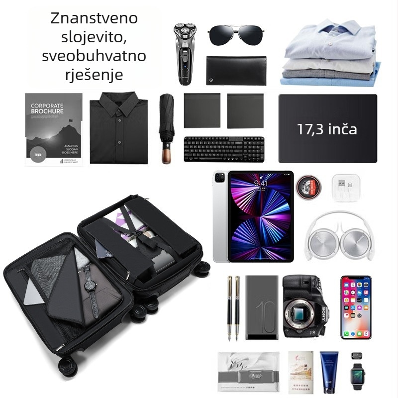 Kufr za putovanje velike kapacitete od Oxford platna, vučni kofer, unisex, poslovno putovanje, TSA kombinirani zasun