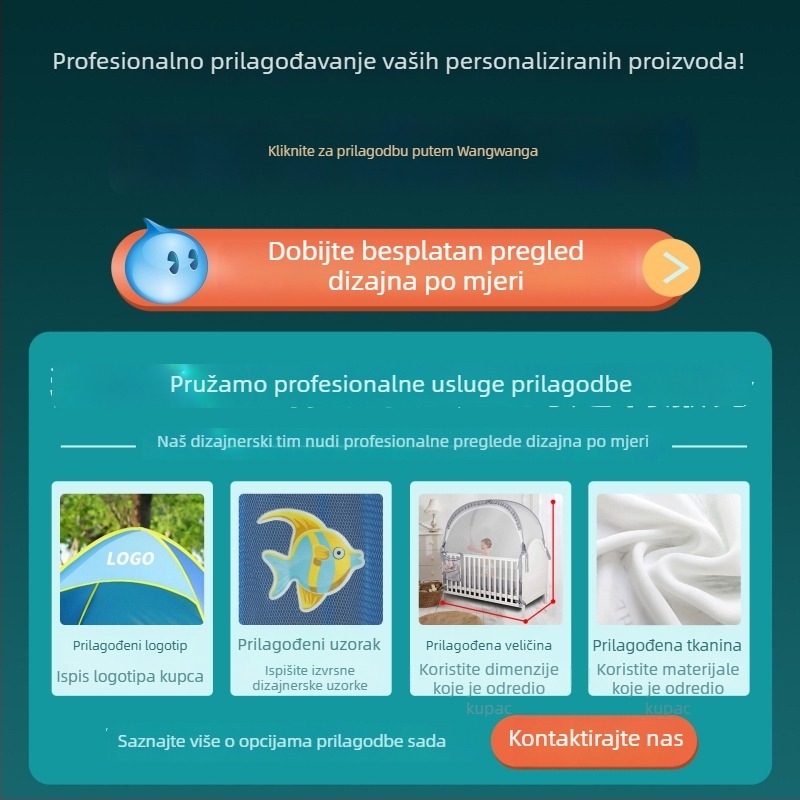 Prilagođeni vanjski kamp šator s automatskim otvaranjem i mrežom protiv komaraca, sklopiva kamp kućna postelja od Oxford platna.