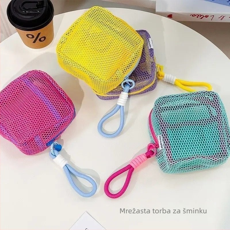 Torba za kozmetiku i nužne potrepštine za putovanja, velika kapaciteta, mrežasti dizajn