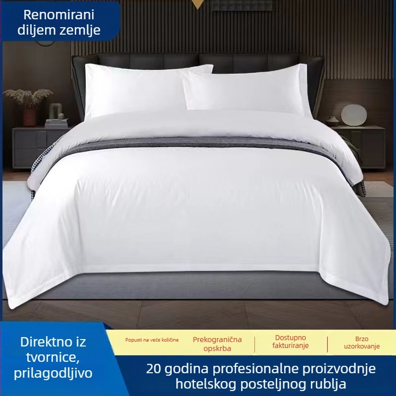 Četvero-dijelni set posteljine od poliestera s karbonskim završnim tretmanom, perivo i izdržljivo hotelsko platno