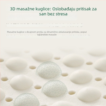 Prirodni lateks jastuk, prozračan jastuk za masažu vrata, pravokutnog oblika, visina 5–10 cm, težina 1–2 kg, pleteni navlaka, sadržaj lateksa preko 90%, za odrasle