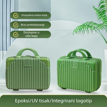 Retro makaron kozmetička torbica, mala putna kutija za pohranu, 14-inčni kozmetički kovčeg