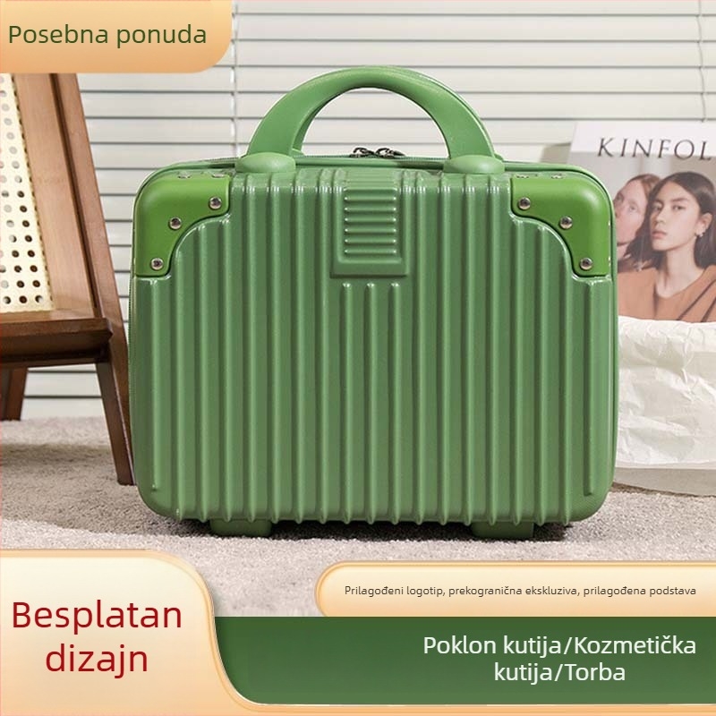 Retro makaron kozmetička torbica, mala putna kutija za pohranu, 14-inčni kozmetički kovčeg
