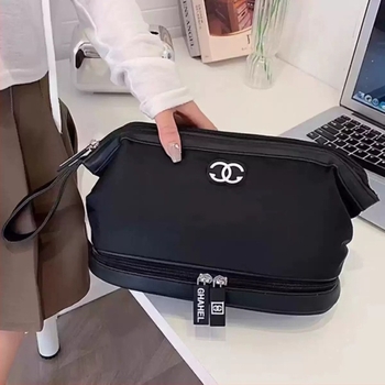Torba za šminku velikog kapaciteta u stilu Chanel, svestrani putni organizator za kozmetiku, elegantno skladištenje kozmetike
