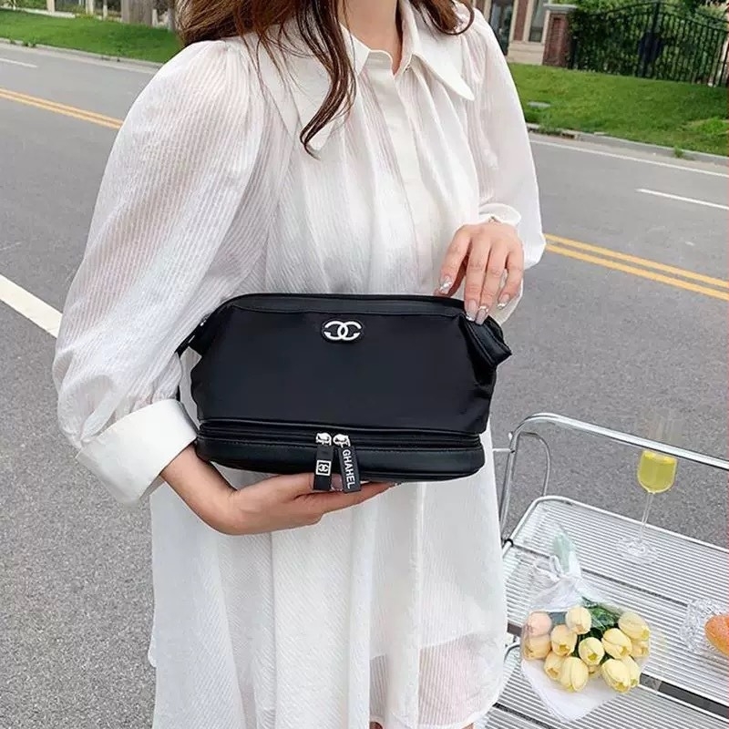 Torba za šminku velikog kapaciteta u stilu Chanel, svestrani putni organizator za kozmetiku, elegantno skladištenje kozmetike
