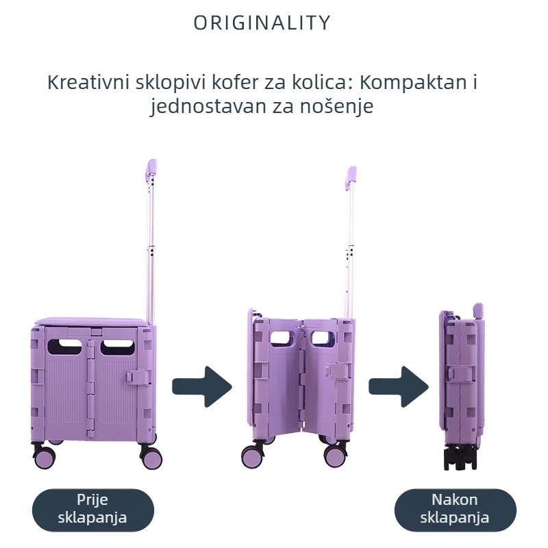 Prijenosni sklopivi kolica za prtljagu - višenamjenska kolica za kućne ljubimce, kupovinu i kampiranje