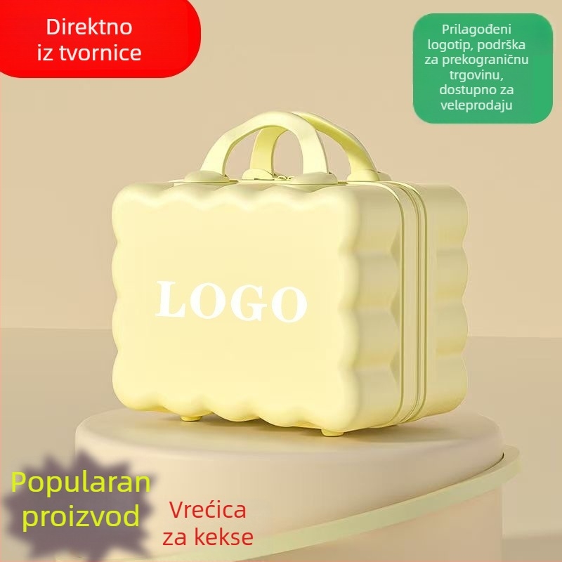 Valiza od 14 inča i mini kozmetička torbica s dizajnom cvijeća – putni organizator za pohranu