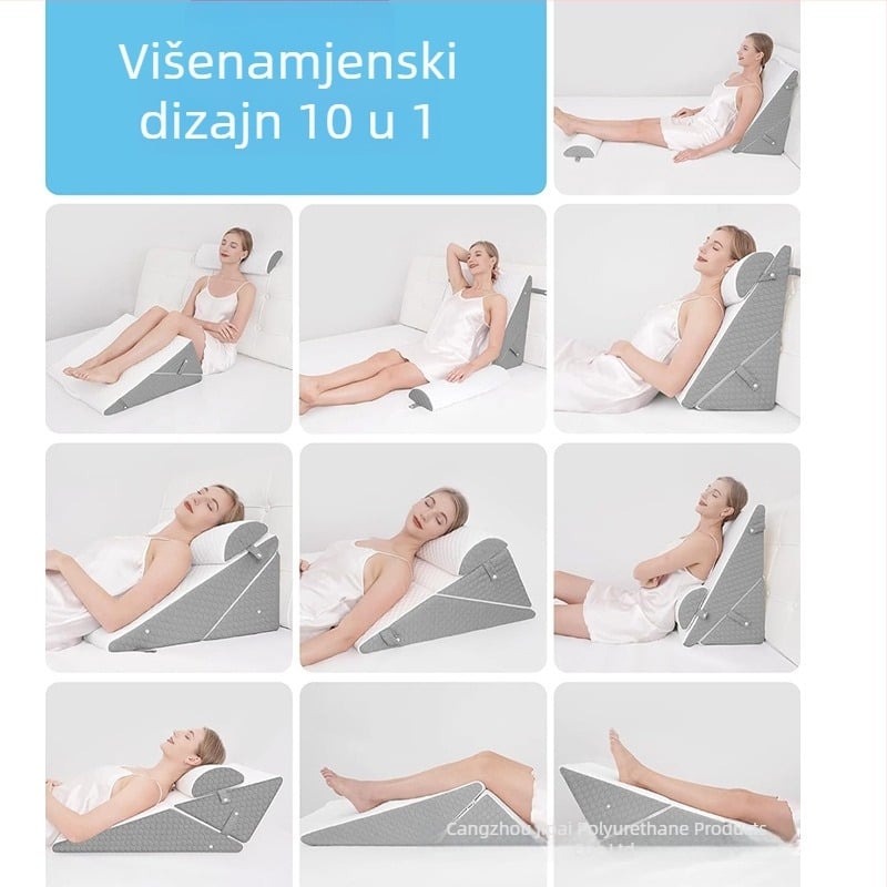 Jastuk za naslon za krevet i kauč, velika potpora lumbalne regije, memory foam punilo, navlaka od pamuka