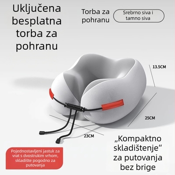 Jastuk za putovanje od memorijske pjene u obliku U, za podršku vrata — idealan za avion, automobil i vlak