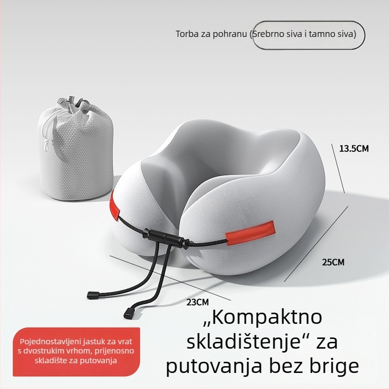Jastuk za putovanje od memorijske pjene u obliku U, za podršku vrata — idealan za avion, automobil i vlak