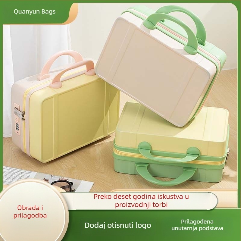 Personalizirana ženska putna kutija za pohranu, 14-inčna, zatvarač, vodootporna, ABS+PC materijal.