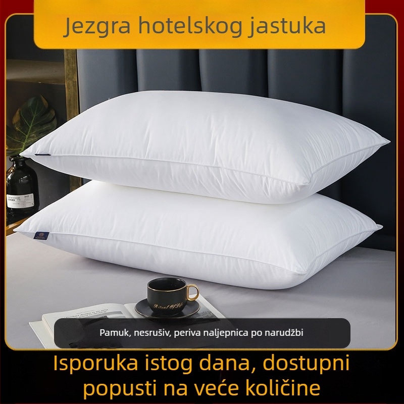Hotelski jastuk s punilom od poliester vlakana, navlaka od 100% pamuka, pravokutnog oblika, bijela