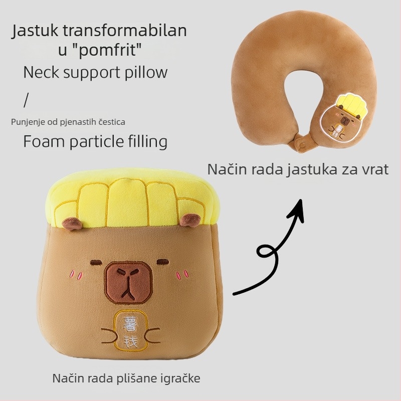 U-oblikovana jastučnica za vrat, dvostruka namjena za odmor u uredu, s punjenjem od pjene, mogućnost otiska logotipa