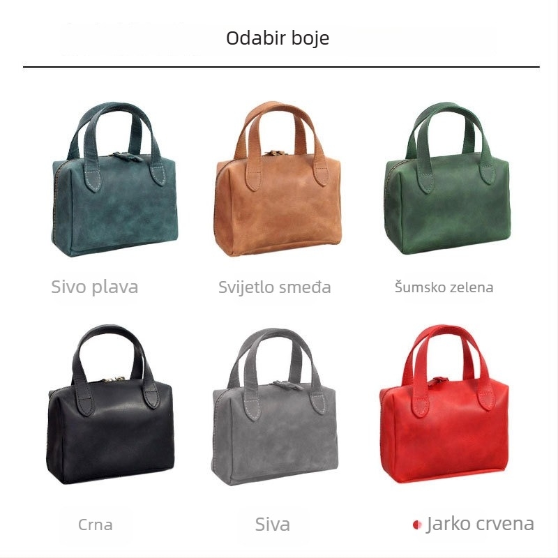 Mat kožna toaletna torbica, retro stil, velika kapaciteta za kozmetiku