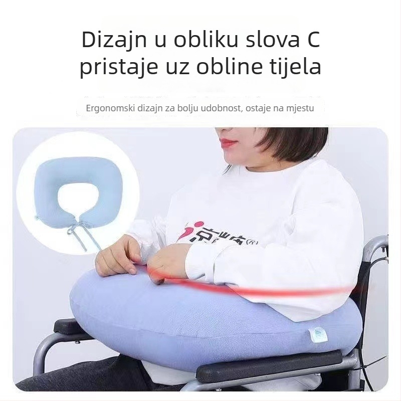Višenamjenski U-oblika jastuk za kolica, protiv naginjanja, za trudnice, s uklonjivim i perivim navlakom, putna podrška za vrat, mekan i debeli