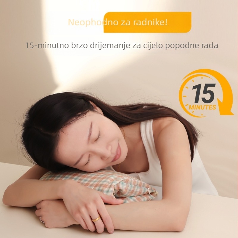 Jastučić za vrat u kineskom stilu s brokatnom tkaninom, napunjen heljdom, valovitog oblika, za odmor u uredu ili kod kuće; ručna izrada, jezgra od vlakana soje.