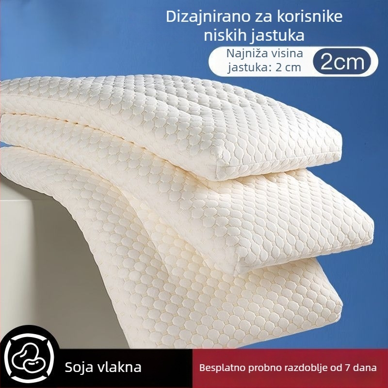Jastuk od vlakana soje, nisakog profila, kružnog oblika, potpora vratnoj kralješnici, pomoć pri spavanju, par dječjih jastuka