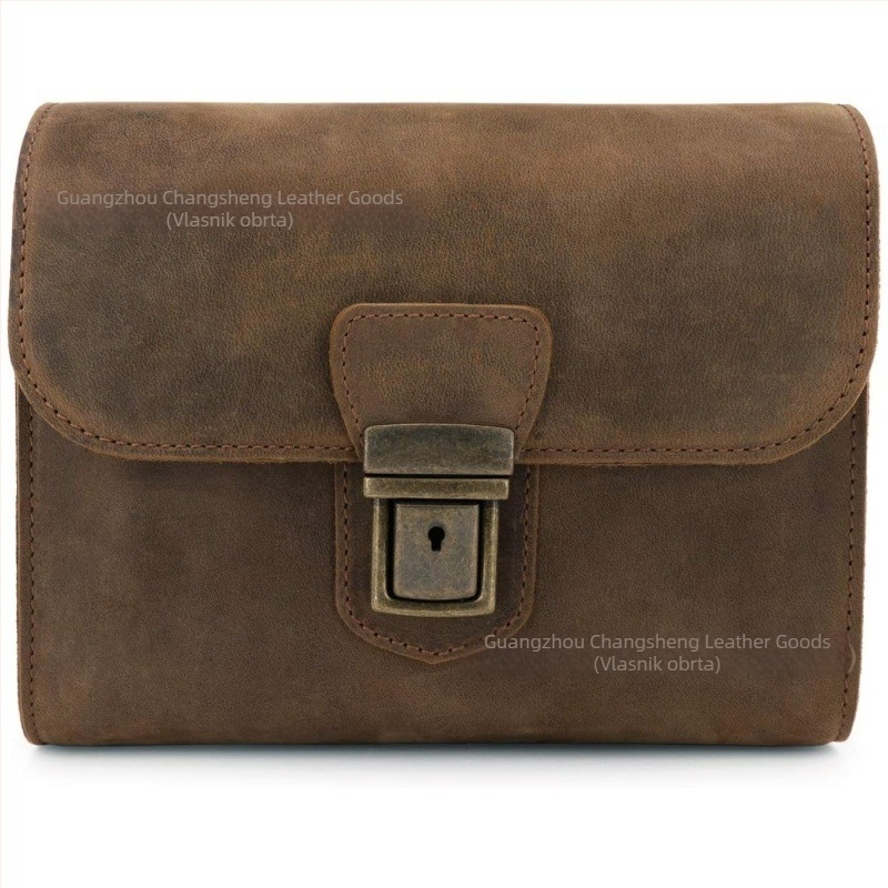 Muška torbica od prave kože za digitalni fotoaparat, vintage izblijedjeli izgled, zatvaranje kopčom, lagana crossbody torba za DSLR