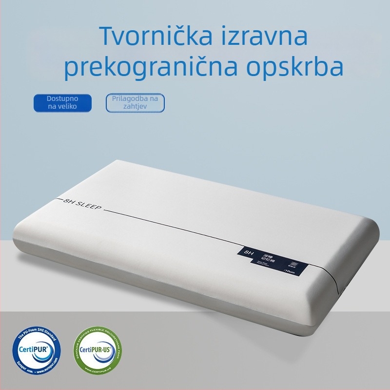 Jastučić od memorijske pjene sa sporim odzivom za dubok san, antibakterijski, klase A, pogodan za studenske domove, potpora za vrat, pravokutno jezgro jastuka