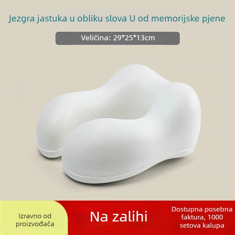 U oblik jastuk za vrat od memorijske pjene za putovanja, pogodan za zrakoplov i vlak