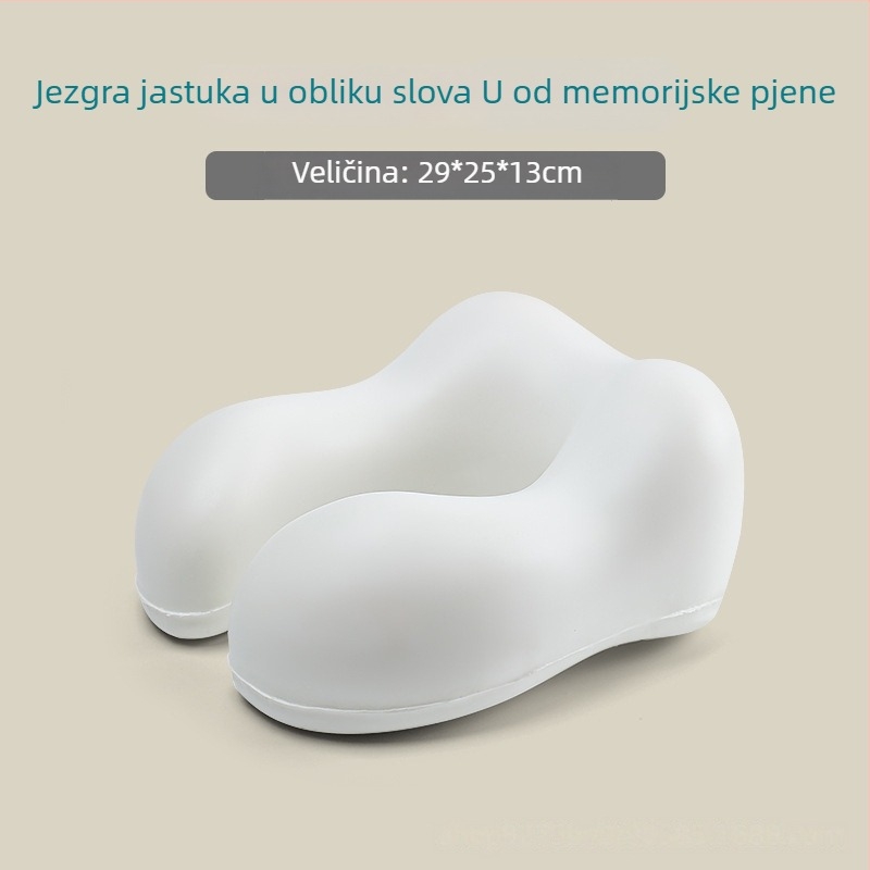 U oblik jastuk za vrat od memorijske pjene za putovanja, pogodan za zrakoplov i vlak