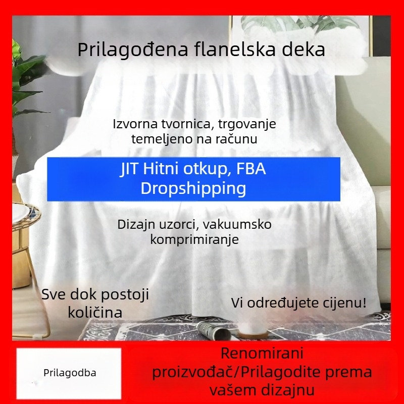 Prilagođena flanel deka s motivom crtanog filma – premium, za sve sezone