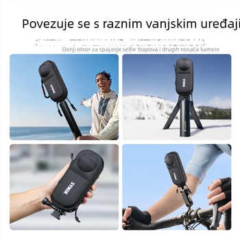 SYMIK zaštitna torbica za Insta360 X5/X4 sa velurovom unutarnjom podstavom