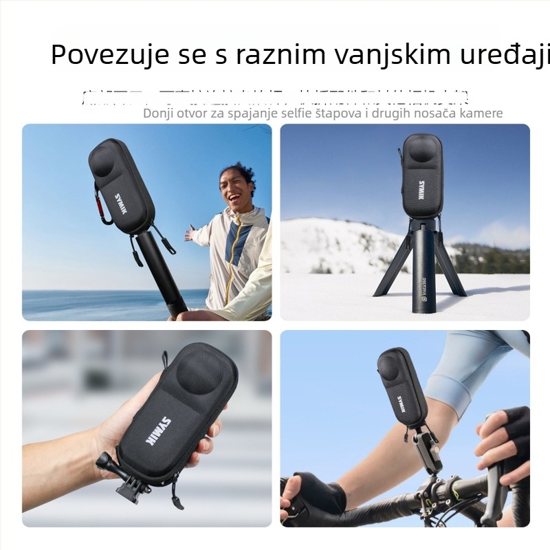 SYMIK zaštitna torbica za Insta360 X5/X4 sa velurovom unutarnjom podstavom