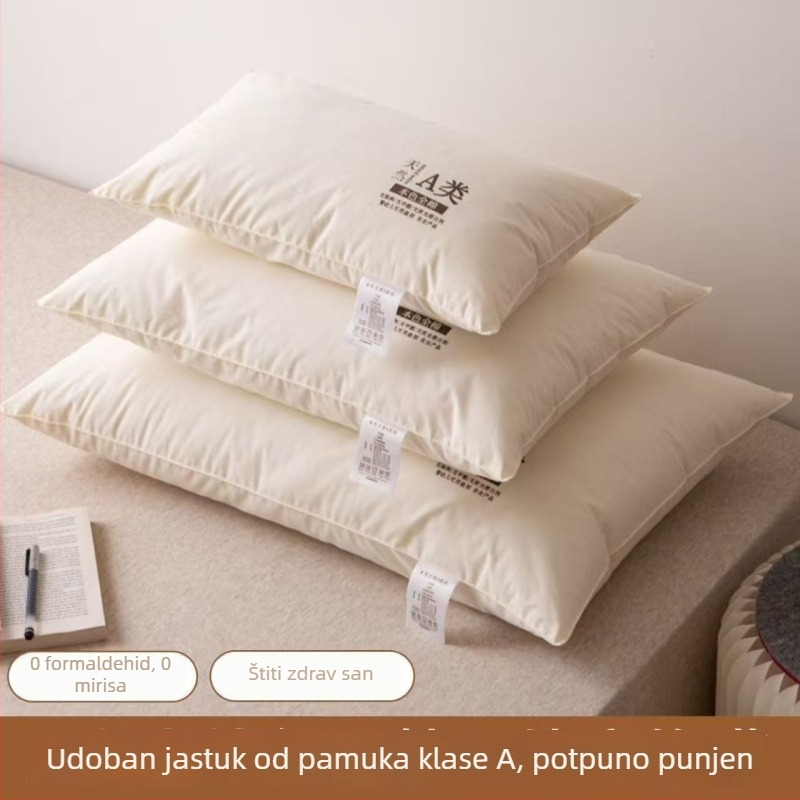 Jastuk od 100% pamuka s podrškom za vrat, par za spavanje za jednu osobu, pogodno za dom, dom učenika i hotel