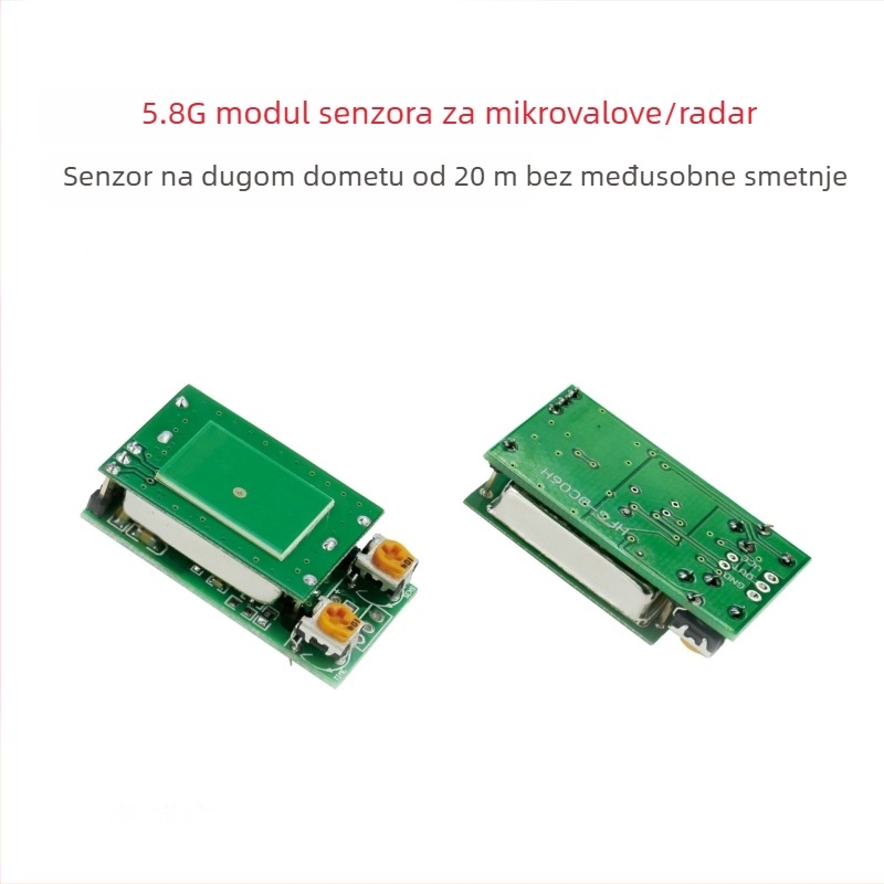 Mikrovalni radar-senzor modul za otkrivanje prisutnosti ljudi, 5,8 GHz niskonaponski DC senzor, alternativa infracrvenom senzoru za podešavanje osvjetljenja