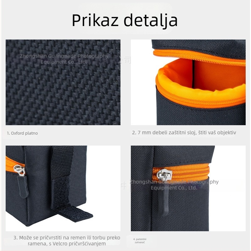 Canon torbica za objektiv, otporna na udarce, debela, kompakne dimenzije 9.5×9.5×10.5 cm, Oxford tkanina