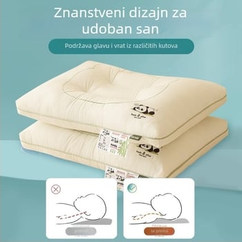 2025A razred potpuno pamuk Panda jastuk za vrat s jezgrom za djecu, učenike i odrasle; antigrinje jastuk za bočno spavanje