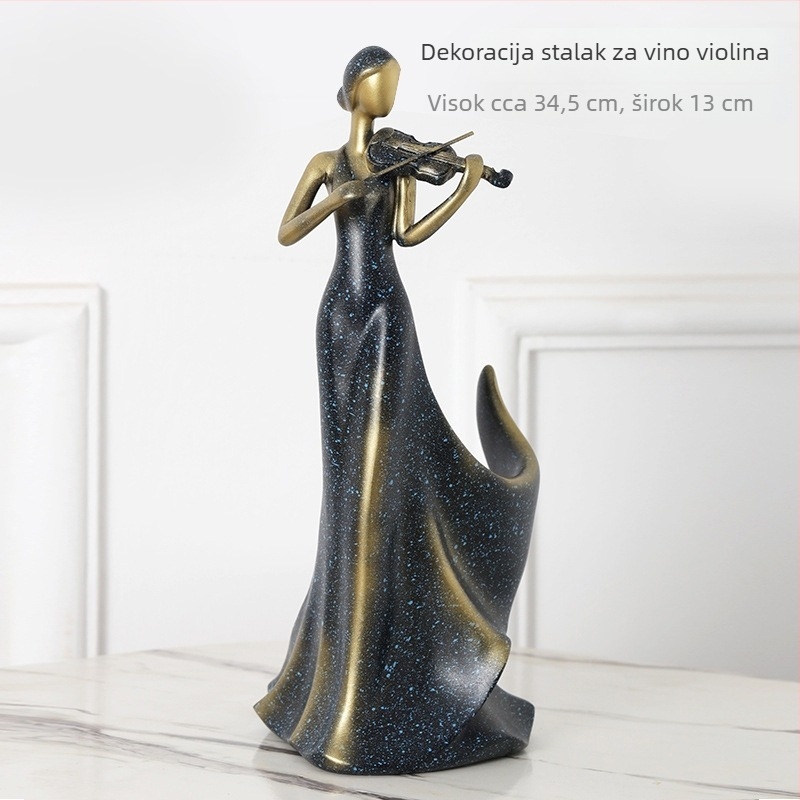Stalak za vino u obliku violine, od smole, dekoracija za dnevni boravak, hodnik i stol