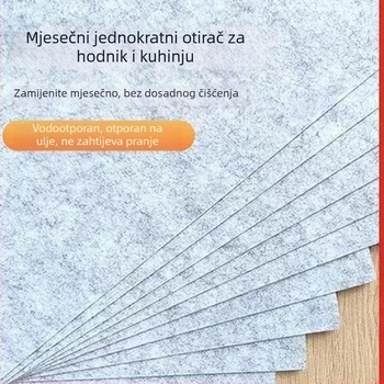 Jednokratna kuhinjska podloga za pod, apsorbira vodu i masnoću, protuklizna, ne zahtijeva pranje, može se spojiti radi veće površine, pogodna za ulaz u kupaonicu.