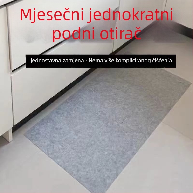 Jednokratna kuhinjska podloga za pod, apsorbira vodu i masnoću, protuklizna, ne zahtijeva pranje, može se spojiti radi veće površine, pogodna za ulaz u kupaonicu.