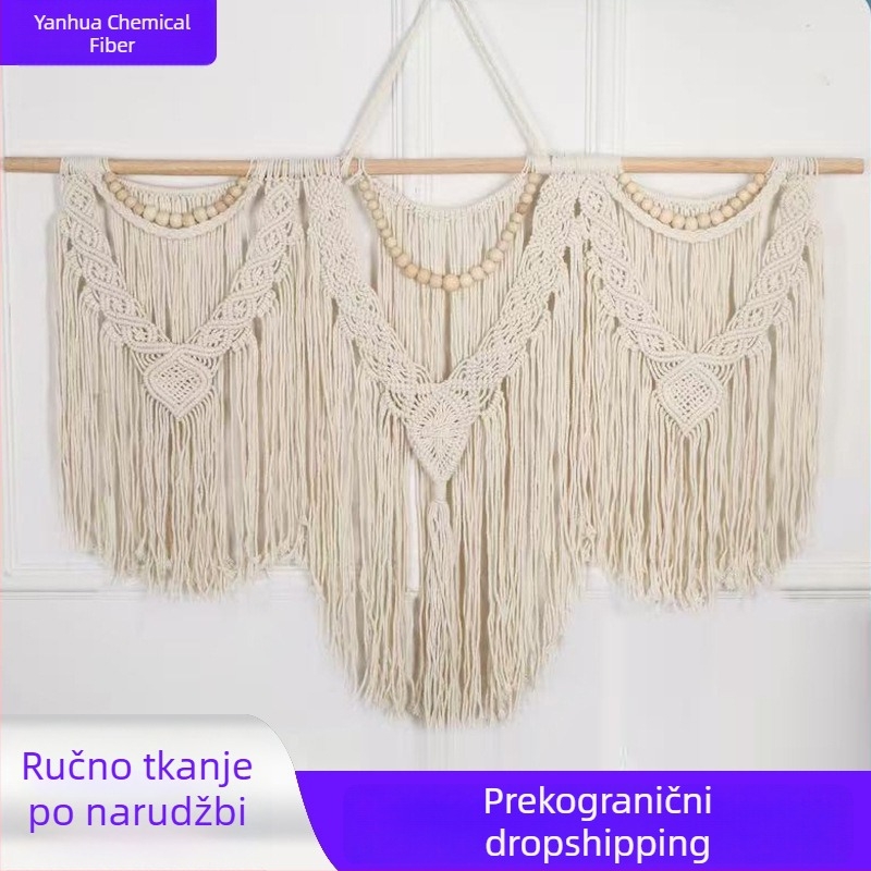Goblen od pamukovog užeta, europski boemski stil, ručno tkani zidni dekor za dom