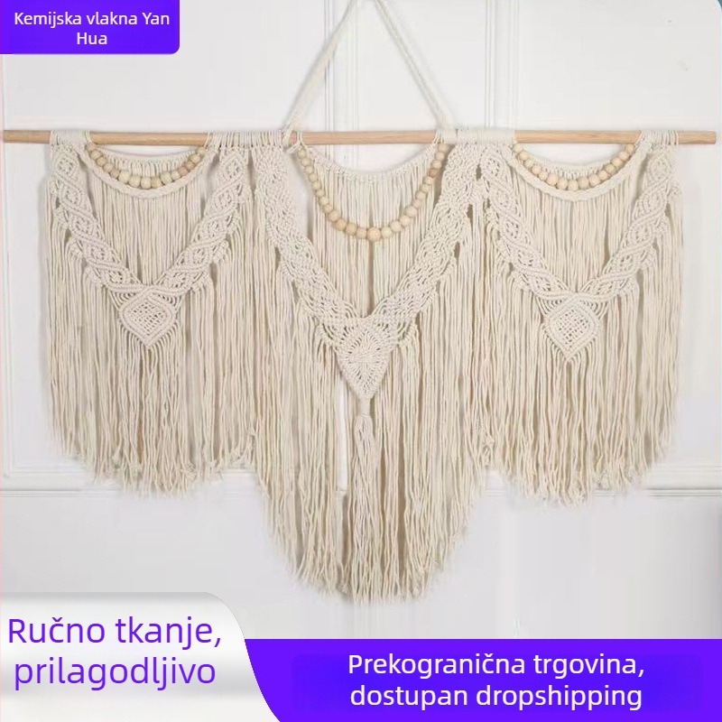 Goblen od pamukovog užeta, europski boemski stil, ručno tkani zidni dekor za dom