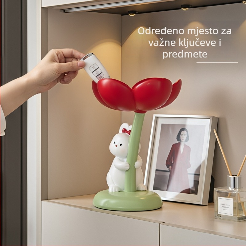 Slatko malo zeko od smole – dekorativni držač za ključeve za ulaz, dnevni boravak, ormar za cipele i TV ormarić