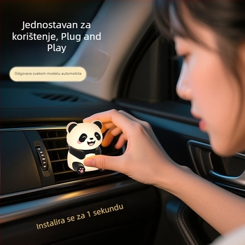 Silikonska panda za automobil – ukras za ventilaciju, dekorativna figura za instrumentnu ploču, svjetleća