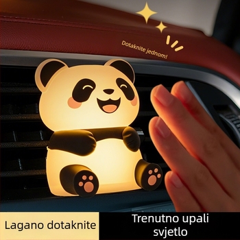 Silikonska panda za automobil – ukras za ventilaciju, dekorativna figura za instrumentnu ploču, svjetleća