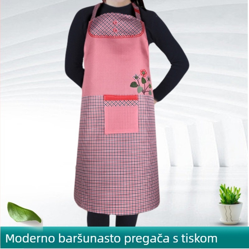 Bez rukava kuhinjska pregača s Peach-skin baršunom i korejskim stilom, za kućnu upotrebu.