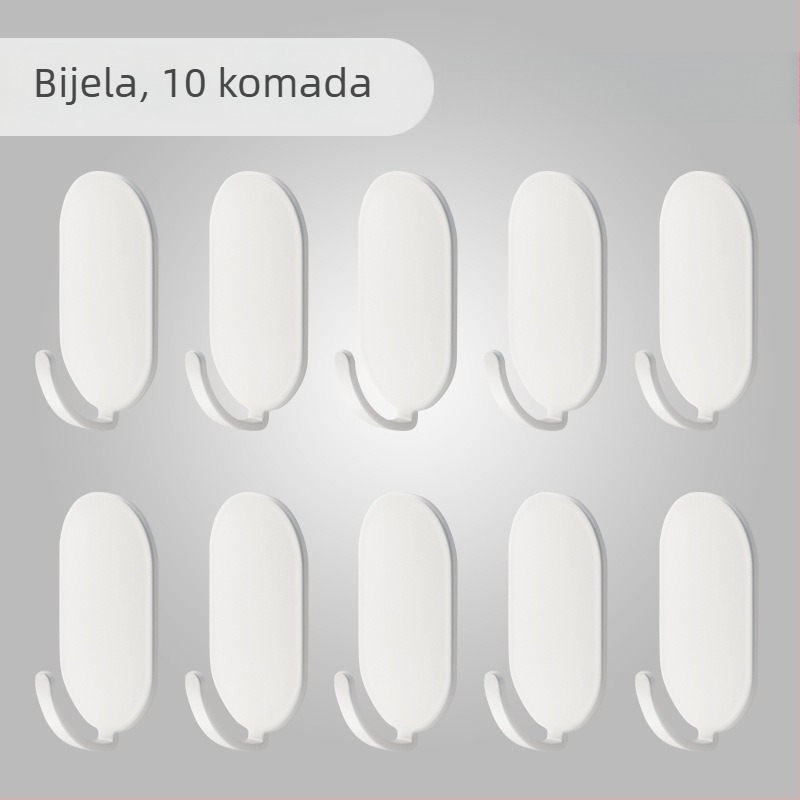 Jake ljepljive kuka bez bušenja za zid, za kuhinju i kupaonicu, iza vrata, bez tragova na zidu, set od 4 komada, karbonska čelična, moderni dizajn, nosivost preko 30 kg