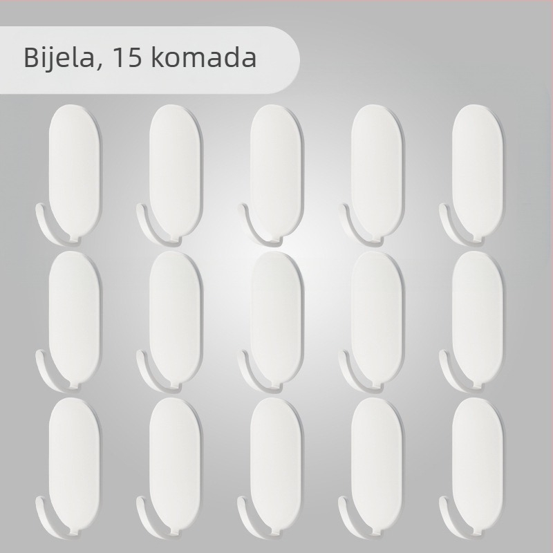 Jake ljepljive kuka bez bušenja za zid, za kuhinju i kupaonicu, iza vrata, bez tragova na zidu, set od 4 komada, karbonska čelična, moderni dizajn, nosivost preko 30 kg