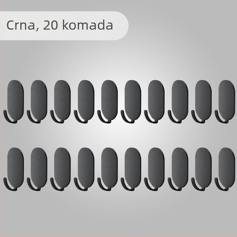Jake ljepljive kuka bez bušenja za zid, za kuhinju i kupaonicu, iza vrata, bez tragova na zidu, set od 4 komada, karbonska čelična, moderni dizajn, nosivost preko 30 kg