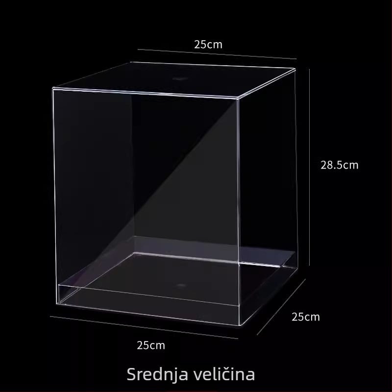 Kvadratna prozirna acryl kutija za cvijeće i voće – luksuzna izložbena kutija za bukete i trajne cvijeće