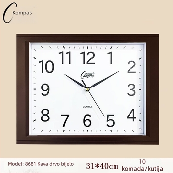 Kangbasi kvadratni zidni sat za učionicu, 14 inča kvarcni sat, tih hod, veličina 31×40 cm