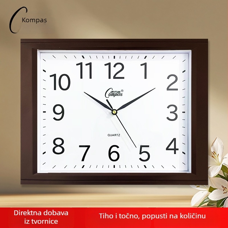 Kangbasi kvadratni zidni sat za učionicu, 14 inča kvarcni sat, tih hod, veličina 31×40 cm