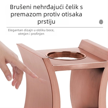 Kantu za otpad od nehrđajućeg čelika za lobby sa pepalicom, ovalnog oblika, poklopac na dodir, 12 L, otporan na otiske prstiju, komercijalna upotreba