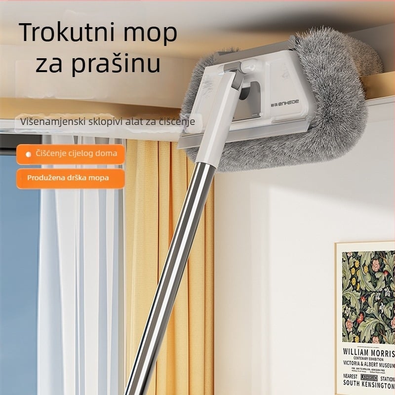 Skuljivi debeli mop s baršunastim platnom za uklanjanje prašine, kućna upotreba, pogodan za čišćenje pločica, stropova, zidova i pranje auta
