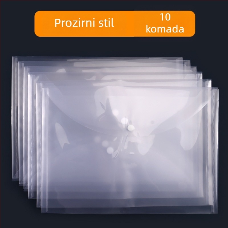 A4 torba za dokumente za učenike – prozirna, od poliestera, velika kapaciteta, zatvaranje na snap, za pohranu testnih radova